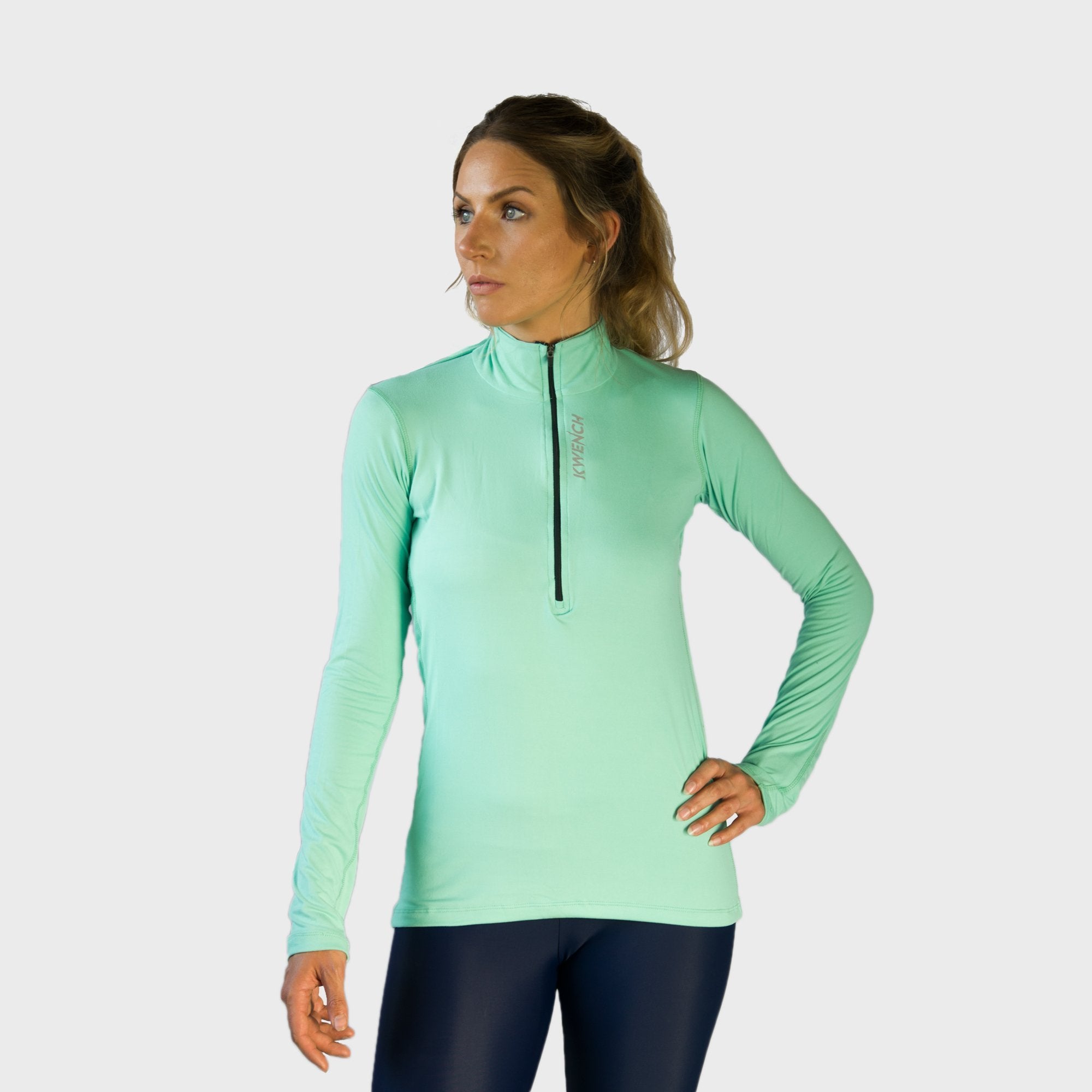 Womens Yoga Gym Long Sleeve Top | Astra Long Sleeve Tshirt | Green