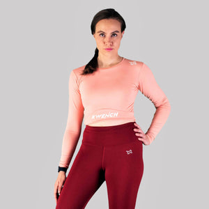 Kwench Womens Full Sleeve Gym workout yoga tshirt crop top  Main-image