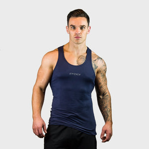 Kwench Mens Yoga Gym Vest Tank Stringer Hunk black Main-image