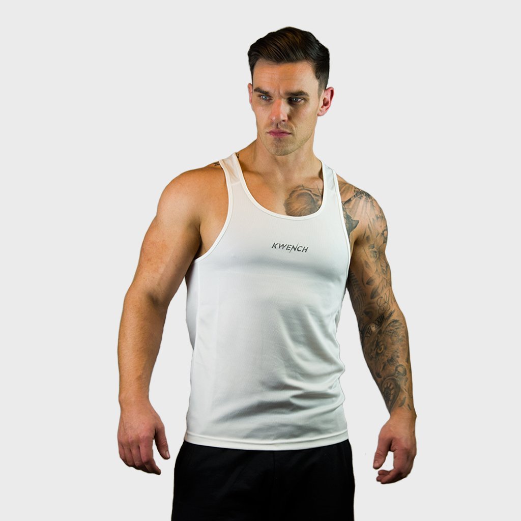 Kwench Mens Gym yoga workout Vest Tank Stringer