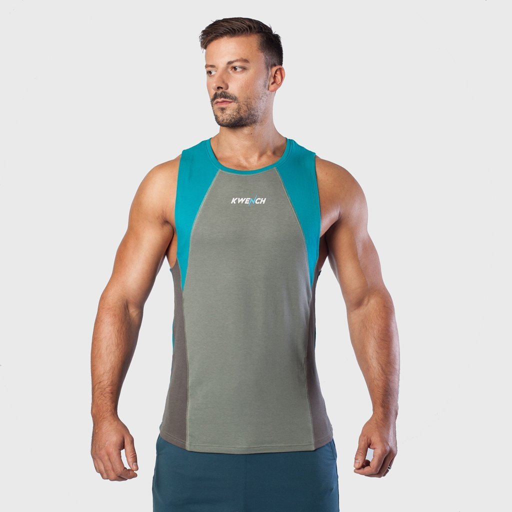 Kwench Mens Bodybuilding Gym Vest Tank top Stringer