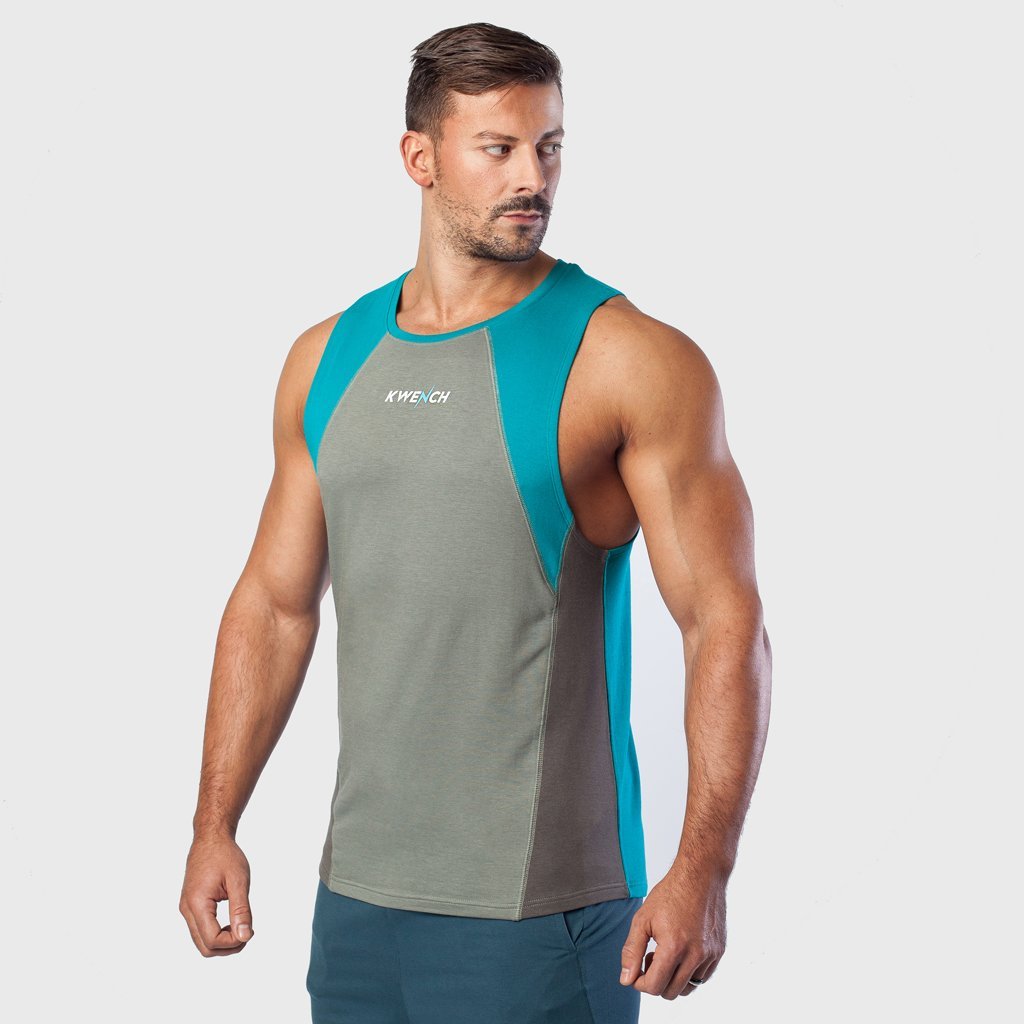 Kwench Mens Bodybuilding Gym Vest Tank top Stringer