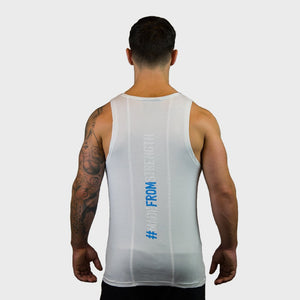 Kwench Mens Gym Vest Tank Top Stringer Hunk White Thumbnails-2